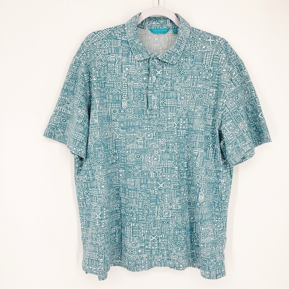 Tori Richard Jacquard Blue Polo Tradewind Technology - Picture 1 of 6